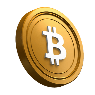 Moneta Bitcoin (BTC) angolata nella sezione hero del design