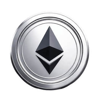 Oggetto grafico sospeso che rappresenta la coin Ethereum (ETH)
